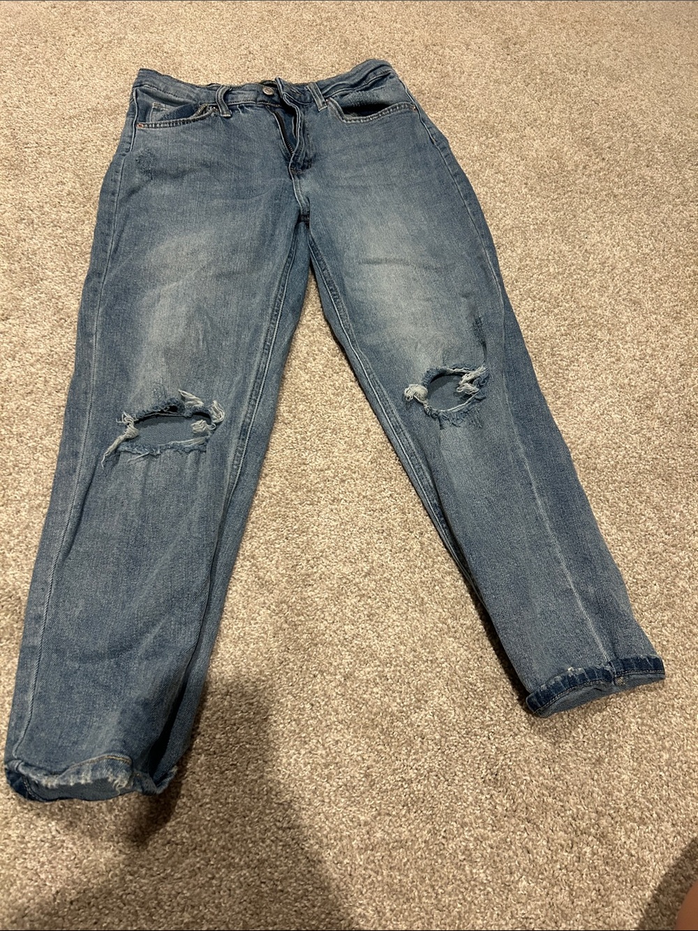 Women’s Distressed Blue Mom Jeans